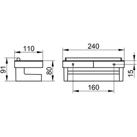 Keuco Moll 3-tlg., m Glasabz., verchromt/anthrazit