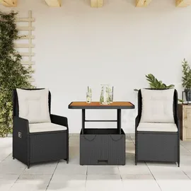 vidaXL Bistroset 3-tlg. Schwarz