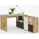 FMD »Lexo«, Schreibtisch/Sideboard viel Stauraum, beidseitig montierb., 136/205 cm