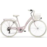 MBM Cityrad MBM "NEW Primavera" Fahrräder Gr. 46cm, 28 Zoll (71,12cm), rosa (rosa + rosa) für Damen, Kettenschaltung