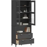 Maison Exclusive - Highboard VIKEN Anthrazit 80x40x200 cm Massivholz Kiefer - Grau