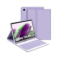 GOOJODOQ Tastatur Hülle für Samsung Galaxy Tab A8 10,5" 2022, QWERTZ Abnehmbare Tastatur mit Schutzhülle für Galaxy Tab A8 10,5 Zoll 2022 (SM-X200/X205/X207), Lila