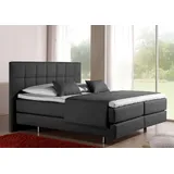 Home Affaire Boxspringbett HOME AFFAIRE "Neon", grau (anthrazit), B:118cm L:210cm, Strukturstoff-Bezug (100% Polyester), Komplettbetten, Boxspringbett, in 3 Matratzenarten, feine Steppung im Kopfteil, 2 Härtegrade