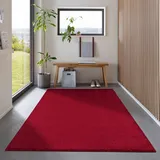 Carpetsale24 Teppich Wohnzimmer Dichter Kurzflor Einfarbig Teppich Modern Robust Rechteckig und Rund Teppich Rot Teppich 120x170 cm