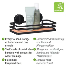 Wenko Static-Loc® Alba Duschkorb Stahl, Bambus