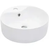 vidaXL Waschbecken mit Überlauf 36 x 13 cm Keramik Weiß