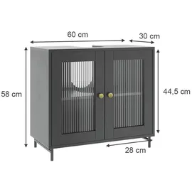 Vicco Waschbeckenunterschrank Malte Grau, 60 x 58 cm