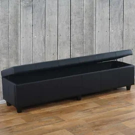 Mendler Sitzbank Kriens XXL Schwarz 180 x 45 x 45 cm