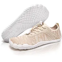 IceUnicorn Barfuss Schuhe Damen Walkingschuhe Barfußschuhe Herren Anfänger Bequeme Atmungsaktiv Gesunde (Beige, 39EU) - 39 EU