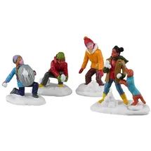 Lemax Lemax-32210-615, Snowball Battles, Set/4, Weihnachtsdorf, Weihnachtsfiguren