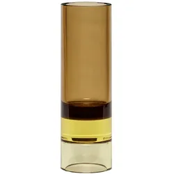 Hübsch Interior - Kristall Teelichthalter / Vase, braun / gelb