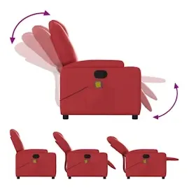 vidaXL Massagesessel Rot Kunstleder