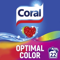 Coral Waschpulver Optimal Color effektives Colorwaschmittel für länger strahlende Farben 4x 22 WL