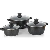 CosyChef Nessie 3er KochTopf Set, 20-24-28 cm, 6-teiliges Kochtopfset mit Glasdeckel und Antihaftbeschichtung - Geeignet für alle Herdarten, auch Induktion - PFOA-frei
