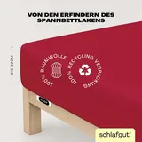 schlafgut Easy Jersey 120 x 200 - 130 x 200 cm red deep