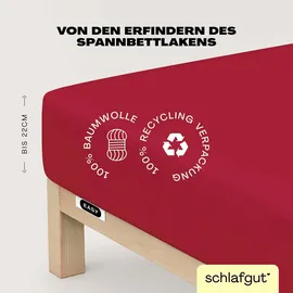 schlafgut Easy Jersey 120 x 200 - 130 x 200 cm red deep