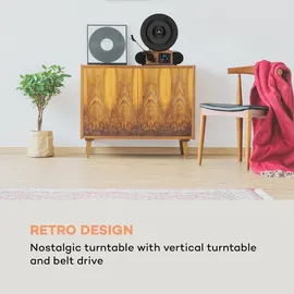 Auna Verticalo SE DAB Retro-Plattenspieler DAB+ UKW-Tuner USB BT AUX holz