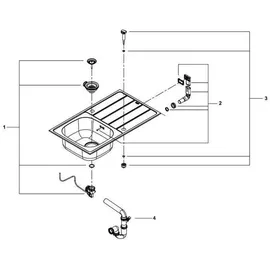Grohe Eurosmart Set Küchenspüle und Küchenarmatur - edelstahl