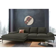 W.Schillig Ecksofa »enjoy&MORE, Designsofa, elegant und bequem, L-Form«, Sitztiefenverstellung, Füße schwarz pulverbeschichtet, Breite 310 cm grün