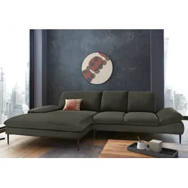 W.Schillig Ecksofa »enjoy&MORE, Designsofa, elegant und bequem, L-Form«, Sitztiefenverstellung, Füße schwarz pulverbeschichtet, Breite 310 cm grün