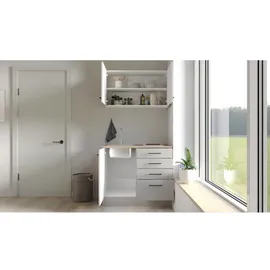 Flex-Well Lund Miniküche mit E-Geräten 100 cm Lichtgrau/Rauchgrau