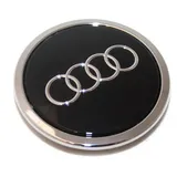 Audi 8T0601170AAX1 Radzierkappe (1 Stück) Radnabenkappe Nabenkappe Deckel Alufelge, schwarz glänzend, mit Ringe Emblem