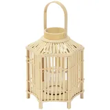 ECD Germany Laterne H45 cm Holzfarbe Beige