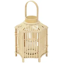 ECD Germany Laterne H45 cm Holzfarbe Beige