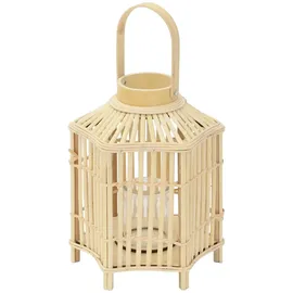 ECD Germany Laterne H45 cm Holzfarbe Beige