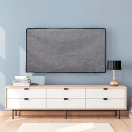 kwmobile 55" TV Abdeckung Indoor - Fernseher Hülle Bildschirmschutz Abdeckung - TV Bildschirm Staubschutzhülle - Fernsehabdeckung - Leinen Dunkelgrau