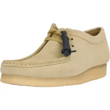 CLARKS Schnürschuh CLARKS "Wallabee Maple", Herren, Gr. 39,5, beige, Leder, Schuhe Schnürschuh, mit unnachahmlicher Kreppsohle