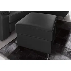 Hocker SIT & MORE "Top Ascara", schwarz, B:55cm H:46cm T:55cm, Luxus-Microfaser (100% Polyester), NaturLeder, Hocker, Polsterhocker