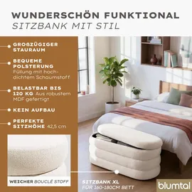 Blumtal Sitzhocker mit Stauraum Bouclé 45 x 42,5 x 110 cm Beige