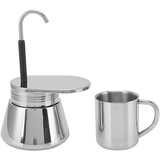 Mini Espresso Kaffeemaschine, Edelstahl Einzelauslauf Herdplatte Moka Kanne, Italienischer Espresso Perkolator Espressokocher Für Alle Elektrischen Keramik-Gasherde