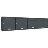 AL Briefkastensysteme 4 er Premium Unterputz Briefkasten Anlage RAL 7016 Anthrazit