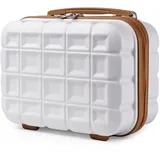KONO Hartschale Kosmetikkoffer Beautycase Klein Beauty Case Hartschale ABS Handgepäck Gepäck-Sets für Damen und Herren, 30x21x16cm (Kosmetikkoffer, Weiß)