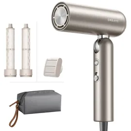 DREAME Pocket Neo Hochgeschwindigkeits-Haartrockner,3 Formen klappbar,300g leicht,300 Millionen negative Ionen/cm3, 57 °C konstante Temperatur, Gold - Gold