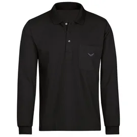 Trigema Poloshirt "TRIGEMA Langarm aus Baumwolle«, Gr. L, schwarz , 761907-L