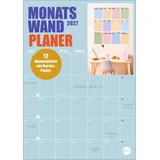Heye Monats-Wandplaner bunt 2027 - 12 einzelne Blätter zur individuellen Nutzung