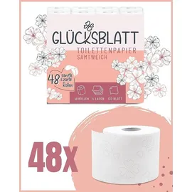 glücksblatt Toilettenpapier SAMTWEICH 4-lagig 48 Rollen x 130 Blatt