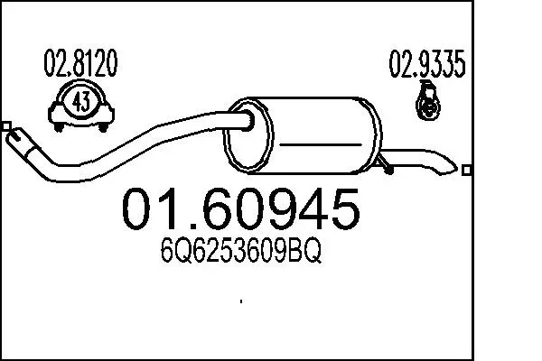 MTS Endschalldämpfer 0160945 für SEAT