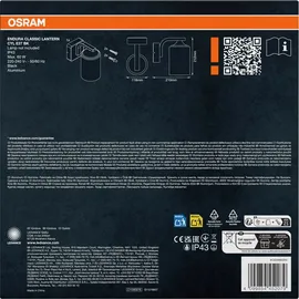osram homelighting Außenwandleuchte E27 schwarz 21,2 cm IP43