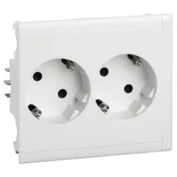 Schneider Electric 5940010 Schukosteckdose CYB-PS 37grad Slave 2fach 16A/250V anreih Master/Slave weiß 9016