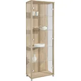 Vitrine FIF MÖBEL "OPTIMA", eichefarben sägerau, B:57,5cm H:172cm T:32cm, Holzwerkstoff, Sicherheitsglas ESG, Schränke, Standvitrine, Vitrinenschrank, Glasvitrine, Sammlervitrine