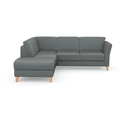 Ecksofa SIT & MORE "Visby L-Form", grau, B:248cm H:87cm T:213cm, Sofas, Wahlweise mit Bettfunktion und Stauraum, frei im Raum stellbar