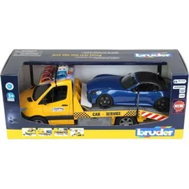 Bruder 02675 MB Sprinter Autotransporter mit Light - Sound Modul und Roadster