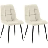 CLP 2er Set Esszimmerstuhl Tilde Creme, Textil, 45x83x54 cm, Esszimmer, Stühle, Esszimmerstühle, Vierfußstühle