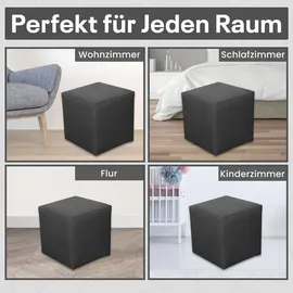Best For Home Sitzhocker Kunstleder 40 x 41 x 40 cm Grau