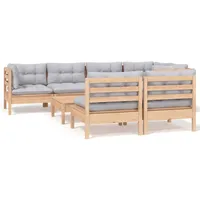 vidaXL Garten-Lounge-Set 8-tlg. grau Kiefer