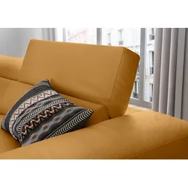 W.Schillig Ecksofa "piedroo, Designsofa mit tollem Sitzkomfort, L-Form", gelb (kurkuma z69), B:303cm H:70cm T:193cm, Longlife Xtra-Leder Z69: Das feinnarbige, gedeckte Softleder Z69 besticht durch seine außergewöhnliche Weichheit im trendigen »Vintage-Look«,